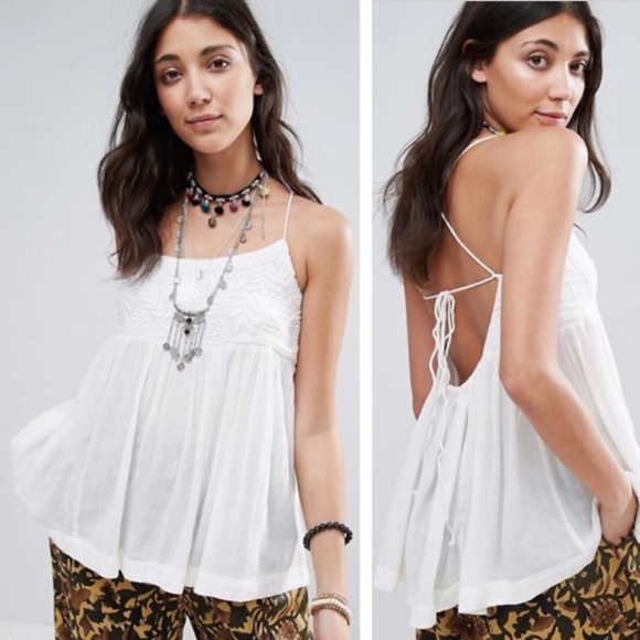 Free People Tops - New!! Free People blackbird tank in white